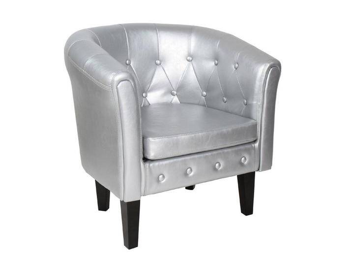 MIADOMODO Chesterfield-Sessel Chesterfield Sessel Loungesessel Clubsessel Cocktailsessel Sofa (1-St), silberfarben, 1 St., Silber von OTTO