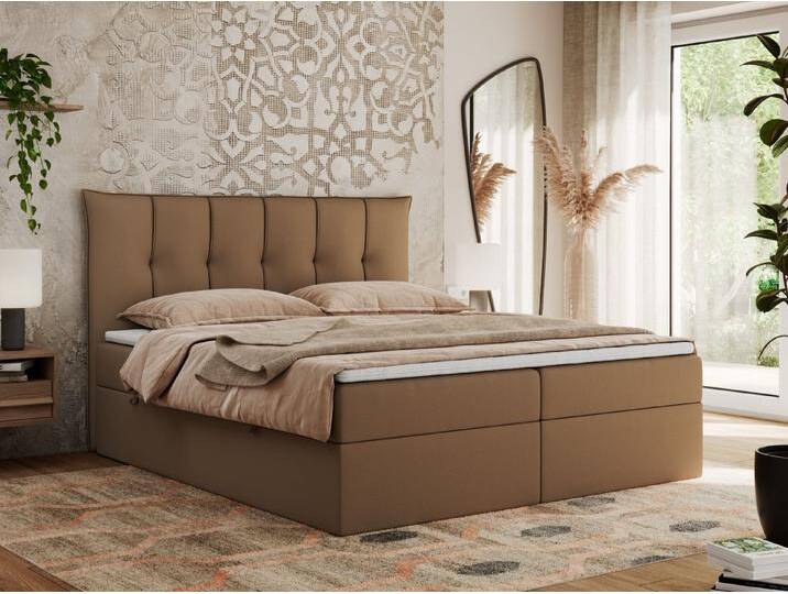 MKS MÖBEL Boxspringbett PREMIUM 10 (Set, Packung, Topper T25, Multipocket-Matratzen, 7 Härtezonen, T30-Schaum), Doppelbett, Bettkasten, für Schlafzimmer, Polsterbett mit Kopfteil, braun von OTTO