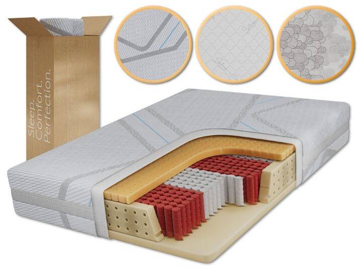 MKS MÖBEL Taschenfederkernmatratze RINALI, 20.4 cm hoch, (Matratze, Premium-Latexmatratze mit thermoregulierendem 3D-Bezug), hochwertig, anschmiegsam von OTTO