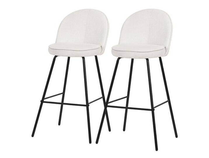 ML-DESIGN Barhocker Gepolsterter Barstuhl mit Metallgestell Rückenlehne und Fußstütze (2 St), Bistrohocker 2er Set Beige Stoffbezug Tresenhocker Küchenhocker, beige von OTTO