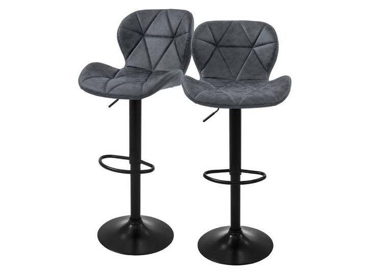 ML-DESIGN Barhocker Gepolsterter Barstuhl mit Rückenlehne und Fußstütze, 360° drehbar (2 St), Bistrohocker aus Kunstleder, Anthrazit, Drehstuhl Hocker Tresenhocker, weiß von OTTO