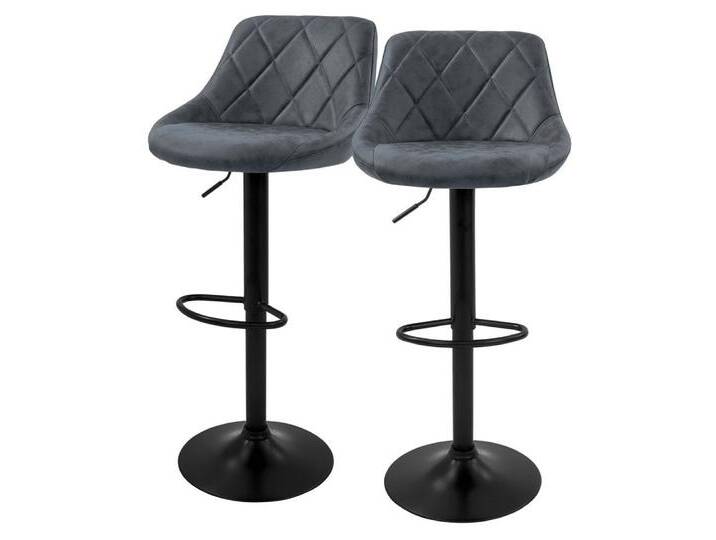 ML-DESIGN Barhocker Gepolsterter Barstuhl mit Rückenlehne und Fußstütze, 360° drehbar (2 St), Drehstuhl höhenverstellbar 62-82 cm 2er Set Anthrazit aus Kunstleder, weiß von OTTO