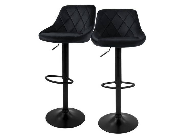 ML-DESIGN Barhocker Gepolsterter Barstuhl mit Rückenlehne und Fußstütze, 360° drehbar (2 St), Drehstuhl höhenverstellbar 62-82 cm 2er Set Schwarz Bezug aus Samt, schwarz von OTTO
