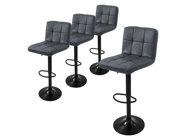 ML-DESIGN Barhocker Gepolsterter Barstuhl mit Rückenlehne und Fußstütze, 360° drehbar (4 St), Drestuhl höhenverstellbar 63-83 cm, Anthrazit, Bezug aus Kunstleder von OTTO