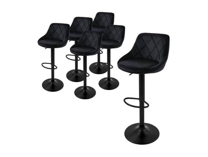 ML-DESIGN Barhocker Gepolsterter Barstuhl mit Rückenlehne und Fußstütze, 360° drehbar (Komplett-Set, 6 St), Drestuhl höhenverstellbar 62-82 cm, Schwarz, Bezug aus Kunstleder von OTTO