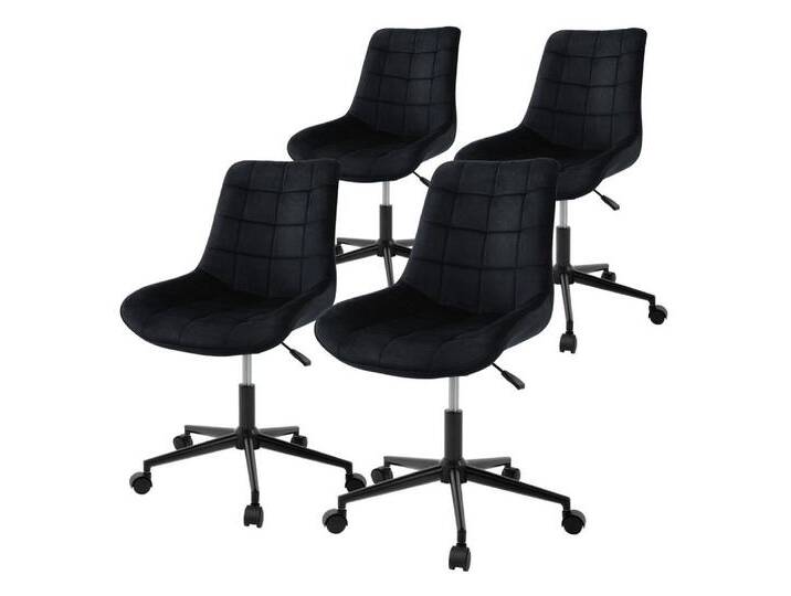 ML-DESIGN Bürostuhl Schreibtischstuhl mit Rückenlehne, 360° drehbar, höhenverstellbar (Komplett-Set, 4 St), Polsterstuhl Schwarz Samtbezug Metallgestell Drehstuhl Sessel, schwarz von OTTO