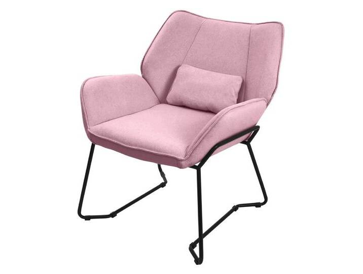 ML-DESIGN Loungesessel Wohnzimmersessel komfortabler Polsterstuhl Lounge Sessel Relaxsessel (1-St), Cocktailsessel + Rückenkissen ergonomischer Komfortsessel Leinenbezug, rosa von OTTO