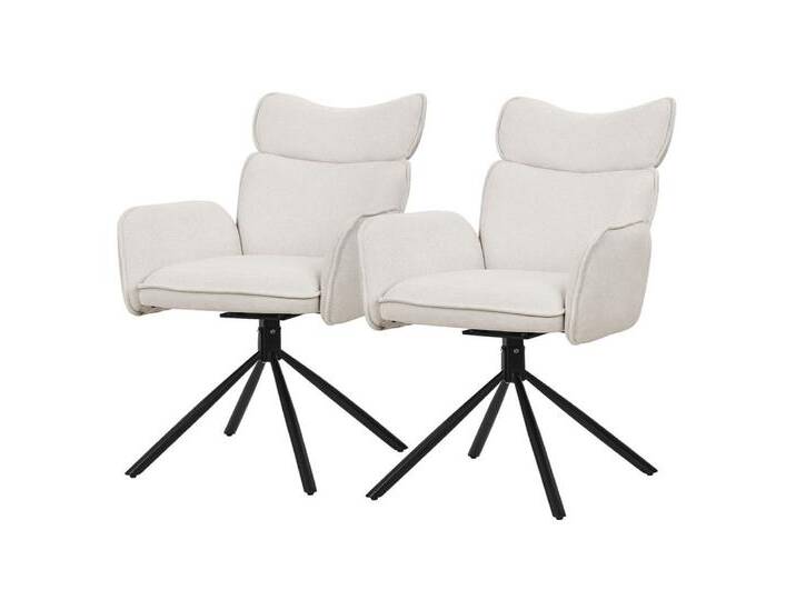 ML-DESIGN Polsterstuhl Drehstuhl mit Armlehne & Rückenlehne Ergonomische mit Metallbeine (2 St), Armlehnstuhl 2er Set Beige aus Polyester 360° Drehbar Sessel bis 120kg, beige von OTTO