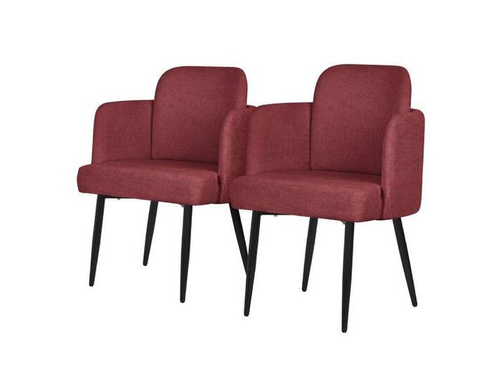ML-DESIGN Polsterstuhl Esszimmerstühle mit Armlehne & Rückenlehne Ergonomische moderne Design (2 St), Armlehnstuhl mit Metallbeine 2er Set Rot Lounge Sessel bis 120kg, rot von OTTO