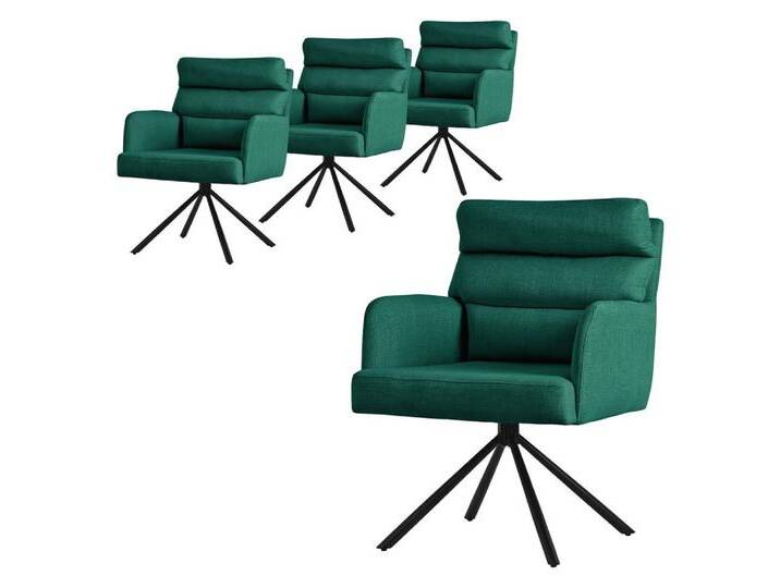 ML-DESIGN Polsterstuhl Esszimmerstühle mit Rücken- & Armlehne moderne Design Küchenstühle (4 St), Design Lounge drehbar Clubsessel mit Metallbeinen Polyester bis 120kg, grün von OTTO