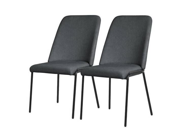 ML-DESIGN Polsterstuhl Esszimmerstühle mit Rückenlehne moderne Design Lounge Küchenstühle (2 St), Esstischstühle 2er Set Anthrazit Küchenstuhl Stahl Polyester bis 120kg, schwarz von OTTO