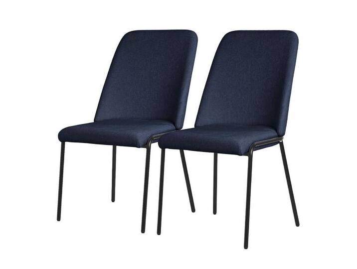ML-DESIGN Polsterstuhl Esszimmerstühle mit Rückenlehne moderne Design Lounge Küchenstühle (2 St), Esstischstühle 2er Set Dunkelblau Küchenstuhl Polyester bis 120 kg, blau von OTTO