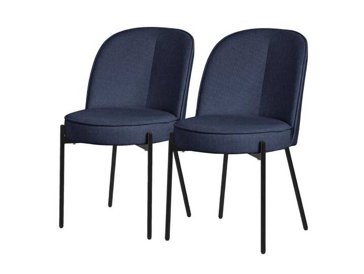 ML-DESIGN Polsterstuhl Esszimmerstühle mit Rückenlehne moderne Design Lounge Küchenstühle (2 St), Esstischstühle 2er Set Dunkelblau Küchenstuhl Polyester bis 120 kg, blau von OTTO