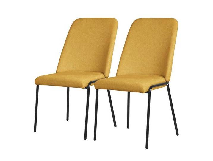 ML-DESIGN Polsterstuhl Esszimmerstühle mit Rückenlehne moderne Design Lounge Küchenstühle (2 St), Esstischstühle 2er Set Senf Küchenstuhl Stahl Polyester bis 120 kg, gelb von OTTO