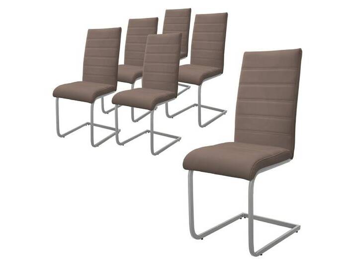 ML-DESIGN Stuhl Esszimmerstühle Schwingstühle mit Rückenlehne Design Küchenstühle (6 St), Polsterstuhl Freischwinger 6er Set Küchenstuhl bis 120kg Kunstleder, braun von OTTO