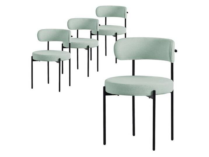 ML-DESIGN Stuhl Esszimmerstühle Set Küchenstuhl aus Teddystoff mit Metallbeinen (Komplett-Set, 4 St), Design Lounge Polsterstuhl Clubstuhl 4er Set Küchenstuhl Teddystoff, grün von OTTO