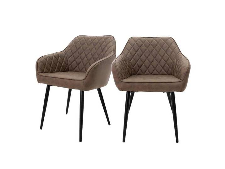 ML-DESIGN Stuhl Esszimmerstühle mit Rücken- & Armlehne moderne Design Küchenstühle (2 St), Polsterstuhl Esstischstühle 2er Set Küchenstuhl Kunstleder Braun, braun von OTTO