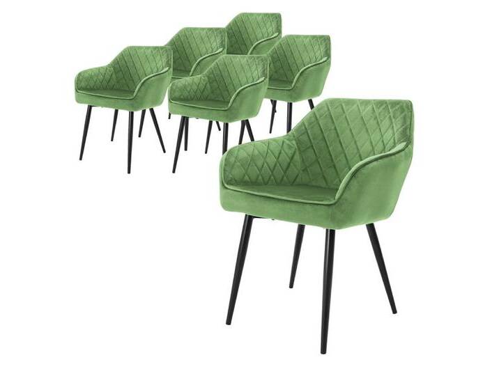 ML-DESIGN Stuhl Esszimmerstühle mit Rücken- & Armlehne moderne Design Küchenstühle (6 St), Küchenstuhl Grün mit Samtbezug, Ergonomischer Polsterstuhl, grün von OTTO