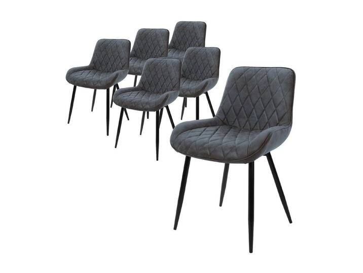 ML-DESIGN Stuhl Esszimmerstühle mit Rücken- & Armlehne moderne Design Küchenstühle (6 St), Küchenstuhl Kunstlederbezug Anthrazit Ergonomischer Stuhl Polsterstuhl, schwarz von OTTO