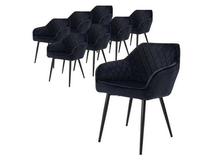 ML-DESIGN Stuhl Esszimmerstühle mit Rücken- & Armlehne moderne Design Küchenstühle (8 St), Polsterstuhl Esstischstühle 8er Set Küchenstuhl Samt Schwarz, schwarz von OTTO
