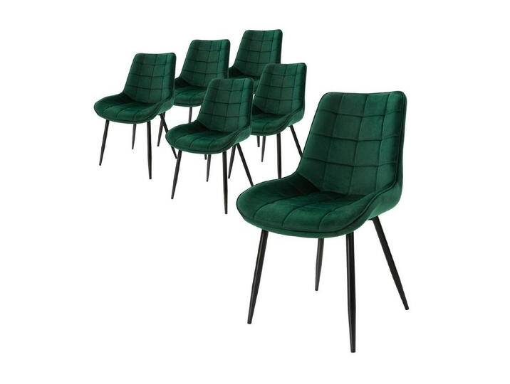 ML-DESIGN Stuhl Esszimmerstühle mit Rücken- & Armlehne moderne Design Küchenstühle (Komplett-Set, 6 St), Küchenstuhl Samtbezug Dunkelgrün Ergonomischer Stuhl Polsterstuhl, grün, Stahl von OTTO