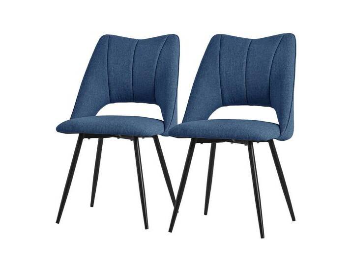 ML-DESIGN Stuhl Esszimmerstühle mit Rückenlehne moderne Design Lounge Küchenstühle, Polsterstuhl Esstischstühle 2er Set Clubsessel Polyester bis 120kg, blau, Stahl ML-DESIGN Stuhl Esszimmerstühle mit Rückenlehne moderne Design Lounge Küchenstühle, Polsterstuhl Esstischstühle 2er Set Clubsessel Polyester bis 120kg, blau, Stahl von OTTO