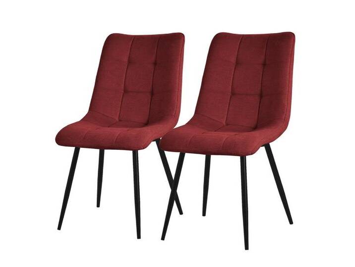 ML-DESIGN Stuhl Esszimmerstühle mit Rückenlehne moderne Design Lounge Küchenstühle, Polsterstuhl Esstischstühle 2er Set Küchenstuhl Polyester bis 120kg, rot schwarz von OTTO