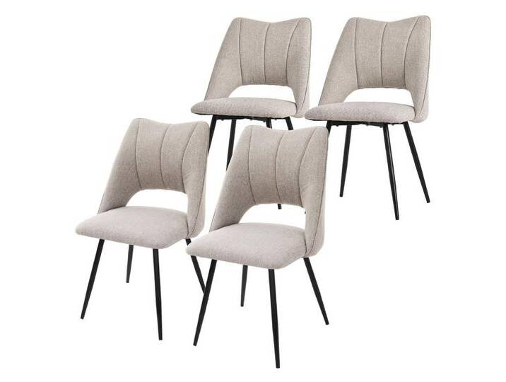 ML-DESIGN Stuhl Esszimmerstühle mit Rückenlehne moderne Design Lounge Küchenstühle (4 St), Polsterstuhl Esstischstühle 4er Set Clubsessel Polyester bis 120kg, beige, Samt von OTTO
