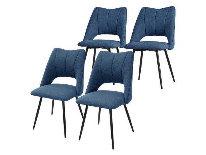 ML-DESIGN Stuhl Esszimmerstühle mit Rückenlehne moderne Design Lounge Küchenstühle (4 St), Polsterstuhl Esstischstühle 4er Set Clubsessel Polyester bis 120kg, blau, Samt von OTTO