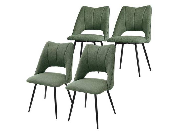 ML-DESIGN Stuhl Esszimmerstühle mit Rückenlehne moderne Design Lounge Küchenstühle (4 St), Polsterstuhl Esstischstühle 4er Set Clubsessel Polyester bis 120kg, grün von OTTO