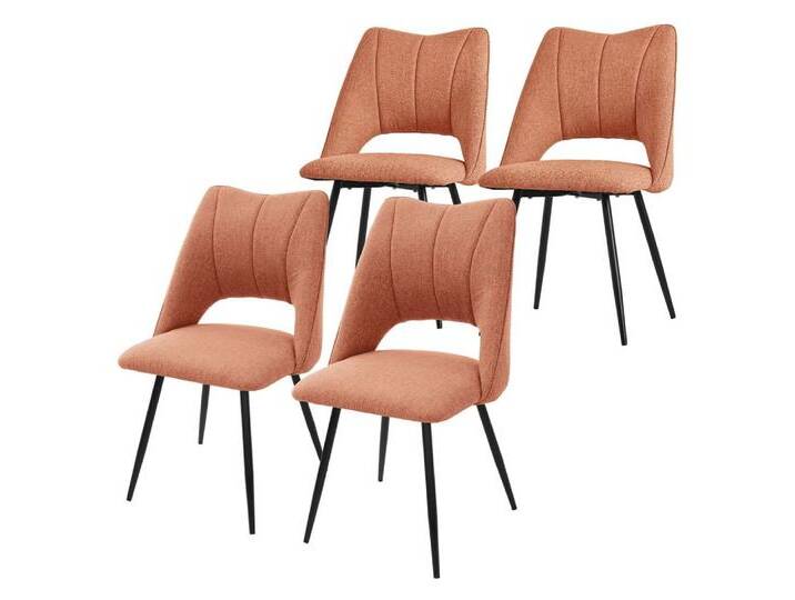 ML-DESIGN Stuhl Esszimmerstühle mit Rückenlehne moderne Design Lounge Küchenstühle (4 St), Polsterstuhl Esstischstühle 4er Set Clubsessel Polyester bis 120kg, orange von OTTO