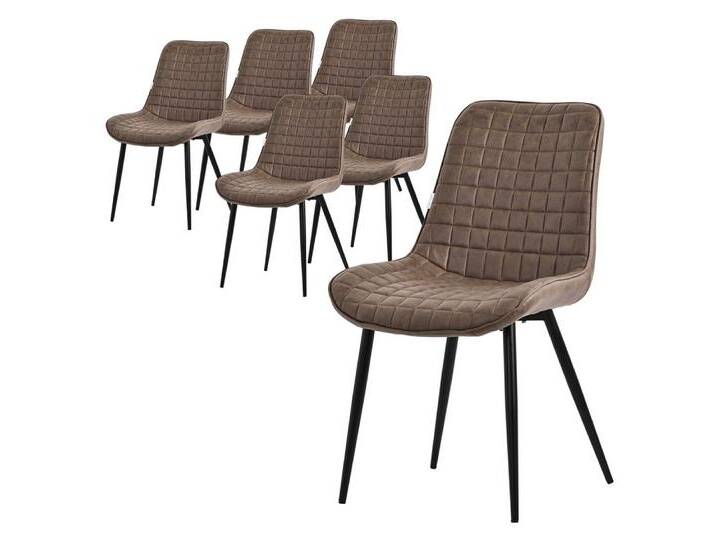 ML-DESIGN Stuhl Esszimmerstühle mit Rückenlehne moderne Design Lounge Küchenstühle (6 St), Polsterstuhl Esstischstühle 6er Set Küchenstuhl PU-Leder, braun, Kunstleder von OTTO