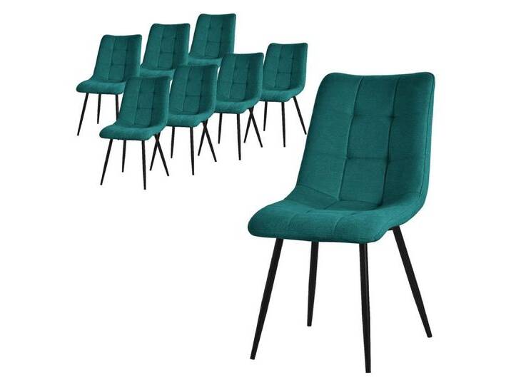 ML-DESIGN Stuhl Esszimmerstühle mit Rückenlehne moderne Design Lounge Küchenstühle (8 St), Polsterstuhl Esstischstühle 8er Set Küchenstuhl Polyester bis 120kg, blau von OTTO