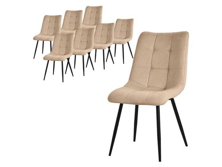 ML-DESIGN Stuhl Esszimmerstühle mit Rückenlehne moderne Design Lounge Küchenstühle (8 St), Polsterstuhl Esstischstühle 8er Set Küchenstuhl Polyester bis 120kg, braun, Polyester von OTTO