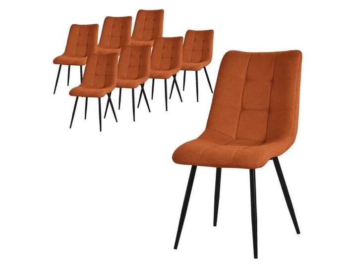 ML-DESIGN Stuhl Esszimmerstühle mit Rückenlehne moderne Design Lounge Küchenstühle (8 St), Polsterstuhl Esstischstühle 8er Set Küchenstuhl Polyester bis 120kg, orange von OTTO