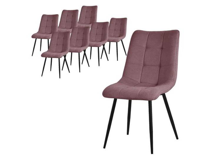 ML-DESIGN Stuhl Esszimmerstühle mit Rückenlehne moderne Design Lounge Küchenstühle (8 St), Polsterstuhl Esstischstühle 8er Set Küchenstuhl Polyester bis 120kg, rosa, Polyester von OTTO