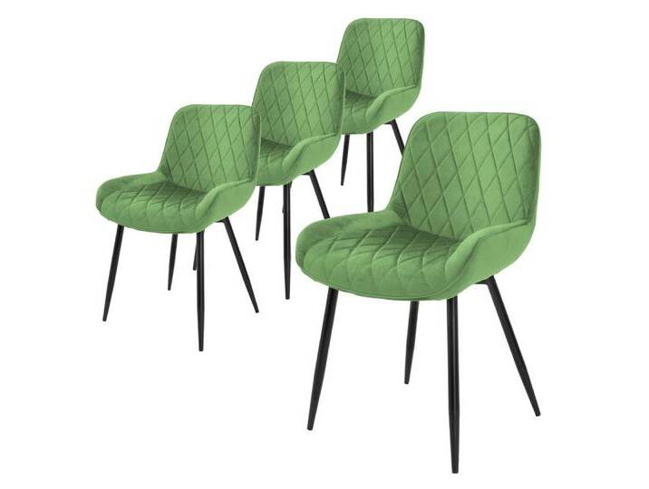 ML-DESIGN Stuhl Esszimmerstuhl mit Rücken- und Armlehnen Metallbeine Küchenstuhl (4 St), Wohnzimmerstuhl Grün Samt Sitzfläche Polsterstuhl Esstischstuhl, grün, Samt von OTTO