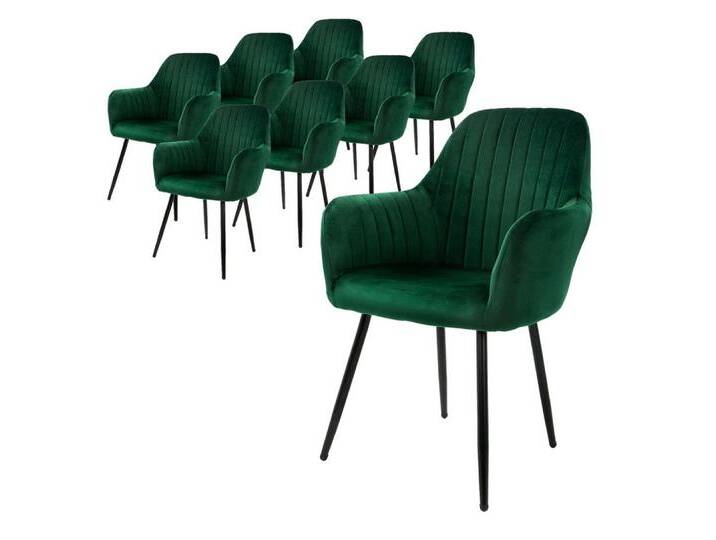 ML-DESIGN Stuhl Esszimmerstuhl mit Rücken- und Armlehnen Samt/Kunstleder Bezug (Komplett-Set, 8 St), Ergonomische Stuhl Grün Küchenstuhl Wohzimmerstuhl Polsterstuhl, grün, Stahl von OTTO
