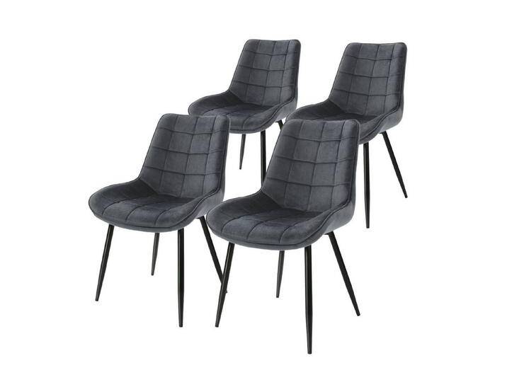 ML-DESIGN Stuhl Esszimmerstuhl mit Rückenlehne, Polsterstuhl mit Metallbeinen (4 St), Küchenstuhl Samtbezug Anthrazit Ergonomischer Stuhl Polsterstuhl, schwarz von OTTO
