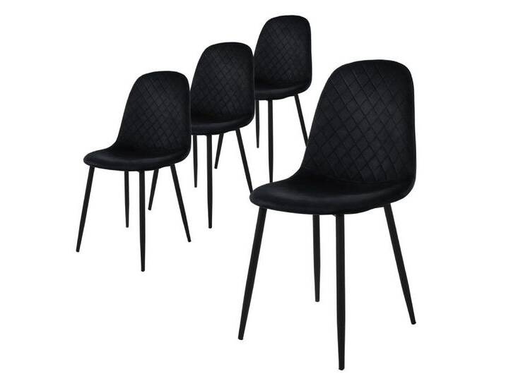ML-DESIGN Stuhl Esszimmerstuhl mit Rückenlehne, Polsterstuhl mit Metallbeinen (Komplett-Set, 4 St), Wohnzimmerstuhl ergonomisch Schwarz mit Samtbezug Küchenstuhl, schwarz von OTTO