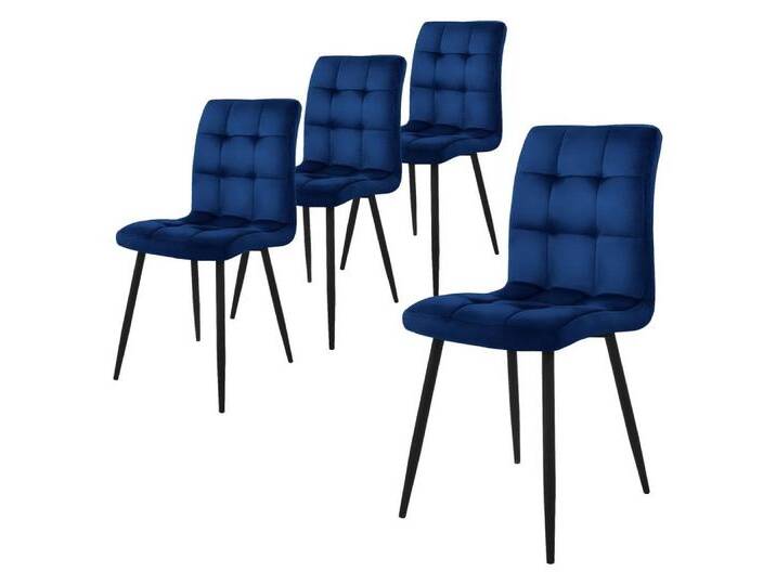 ML-DESIGN Stuhl Esszimmerstuhl mit Rückenlehne Polsterstuhl mit Metallbeine (4 St), Ergonomischer Stuhl, Dunkelblau Samtbezug Wohnzimmerstuhl Küchenstuhl, blau, Samt von OTTO