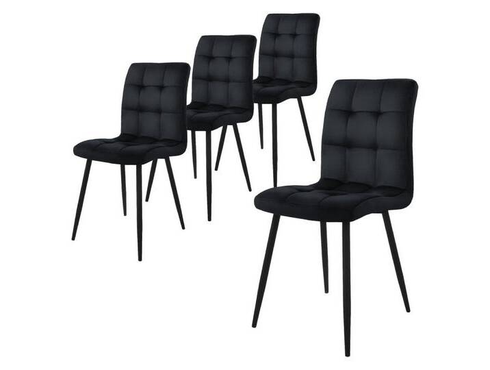 ML-DESIGN Stuhl Esszimmerstuhl mit Rückenlehne Polsterstuhl mit Metallbeine (4 St), Ergonomischer Stuhl Schwarz Samtbezug Wohnzimmerstuhl Küchenstuhl, schwarz, Samt von OTTO
