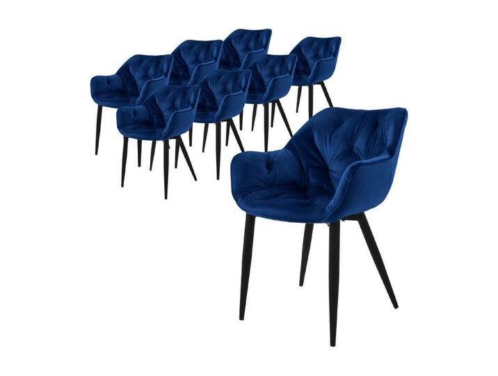 ML-DESIGN Stuhl Esszimmerstuhl mit Rückenlehnen und Armlehnen aus Samt mit Metallbeine (8 St), Ergonomischer Sessel Dunkelblau Wohnzimmerstuhl Polsterstuhl, blau, Samt von OTTO