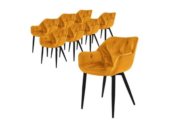 ML-DESIGN Stuhl Esszimmerstuhl mit Rückenlehnen und Armlehnen aus Samt mit Metallbeine (8 St), Ergonomischer Sessel Gelb Wohnzimmerstuhl Polsterstuhl, gelb, Samt von OTTO