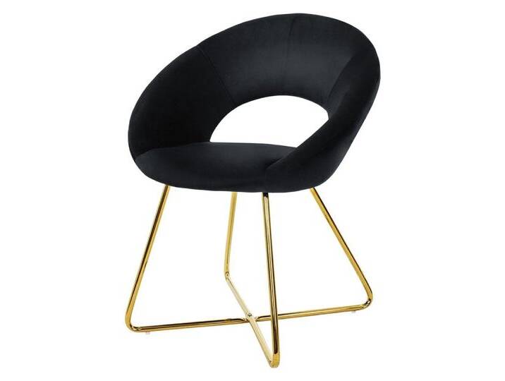ML-DESIGN Stuhl Samtstuhl Esszimmerstuhl & Wohnzimmerstuhl mit goldenen Metallbeinen (1 St), Design Lounge Polsterstuhl 2er Set Clubsessel Esstisch Samt Schwarz, schwarz von OTTO