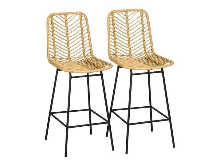 MODFU Barhocker Küchenhocker,Tresenstuhl,Drehstuhl (2er Set Barhocker mit Lehne im angesagten Boho-Stil, PE-Rattan & Stahlgestell., 2 St., 42 von OTTO