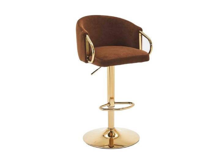MODFU Barhocker Moderne drehbare, höhenverstellbare Barstühle, samt, 2er-Set (mit mittlerer Rückenlehne und goldener Fußstütze, für Küchen-, Bar- und Restauranttheken) von OTTO