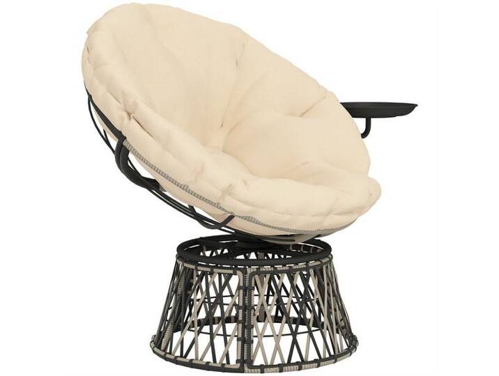 MODFU Drehsessel Outdoor Rattansessel Drehsessel (Papasansessel Rattan 360° drehbar – Loungesessel mit Kissen & Seitentisch), mit Relaxfunktion von OTTO