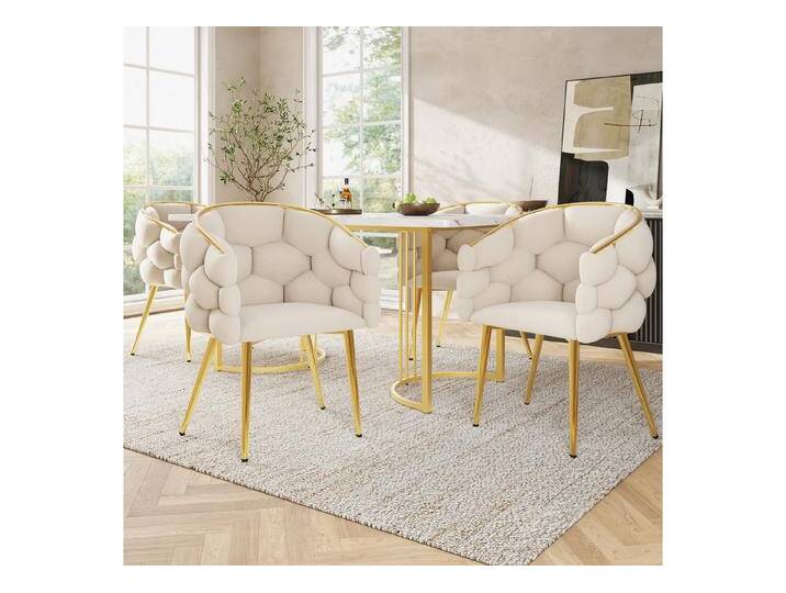 MODFU Esstisch Geschwungenes Küchentisch,Moderne Esstisch-Set Küchentisch (Elegantes 5-teiliges Esstisch-Set 140x80 cm mit 4 Stühlen, Marmortisch mit goldenen Beinen, Komfortable Sitzmöbel für Küche und Esszimmer., 5-St) MODFU Esstisch Geschwungenes Küchentisch,Moderne Esstisch-Set Küchentisch (Elegantes 5-teiliges Esstisch-Set 140x80 cm mit 4 Stühlen, Marmortisch mit goldenen Beinen, Komfortable Sitzmöbel für Küche und Esszimmer., 5-St) von OTTO