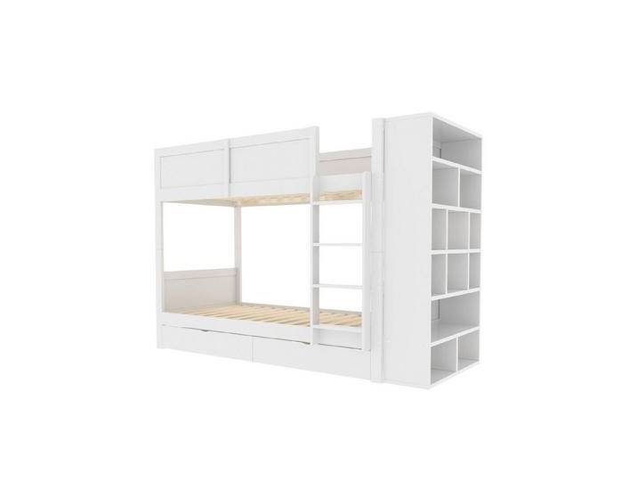 MODFU Etagenbett Stauraumbett Kinderbett Einzelbett Gästebett (mit großem Stauraum, Kinderbett mit Schubladen und Schränken, Sicherheitszaun und hohem Bettabstand, Jugendbett, 90x200 cm), ohne Matratze von OTTO